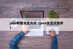 java数据交互方式（java交互式程序）